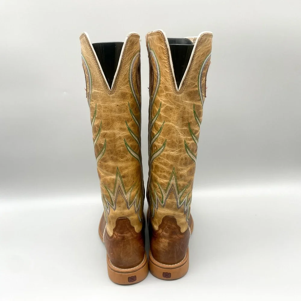 Twisted X Kids Buckaroo Western Boots Brown Tan Leather YBK0007 Size 3.5M